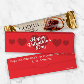 Personalized Valentine's Day Heart Godiva Mini Masterpiece Chocolate Bar in Gift Box