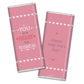 Personalized Valentine's Day Heart of Our Business Hershey's Chocolate Bar & Wrapper
