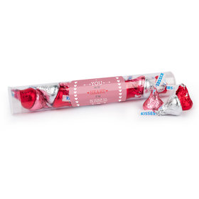 Personalized Valentine's Day Heart of our Business Gumball Tube with Hershey's Kisses