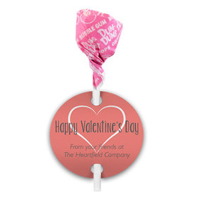 Happy Heart Valentine's Day Dum Dums with Gift Tag (75 pops)