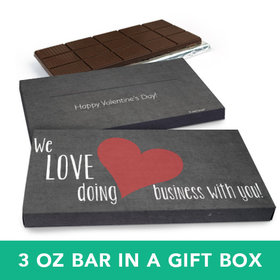 Deluxe Personalized Valentine's Day Business Love Chocolate Bar in Gift Box (3oz Bar)