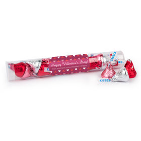 Personalized Valentine's Day Hearts Gumball Tube with Hershey's Kisses