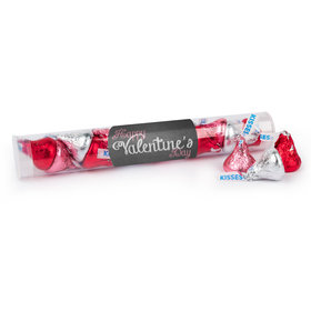 Personalized Valentine's Day Charcoal Heart Gumball Tube with Hershey's Kisses