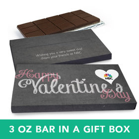 Deluxe Personalized Valentine's Day Charcoal Heart Chocolate Bar in Gift Box (3oz Bar)