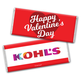 Personalized Valentine's Day Add Your Logo Classic Heart Hershey's Chocolate Bar Wrappers Only