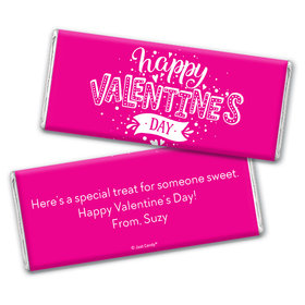 Personalized Valentine's Day Hearts and Hugs Chocolate Bar Wrappers Only
