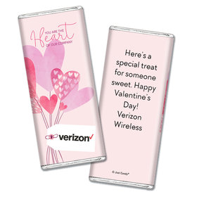 Personalized Valentine's Day Sending Hearts Add Your Logo Hershey's Chocolate Bar & Wrapper