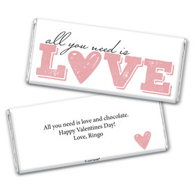 Personalized Valentine's Day All You Need is Love Hershey's Chocolate Bar & Wrapper