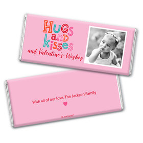 Personalized Valentine's Day Hugs and Kisses Hershey's Chocolate Bar & Wrapper