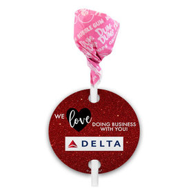 Personalized Valentine's Day Corporate Dazzle Dum Dums with Gift Tag (75 pops)