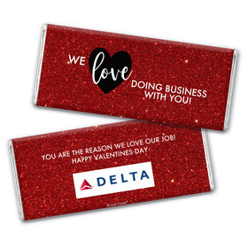 Personalized Valentine's Day Corporate Dazzle Hershey's Chocolate Bar & Wrapper