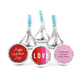 Personalized Valentine's Day Color Block Love 3/4" Stickers (108 Stickers)