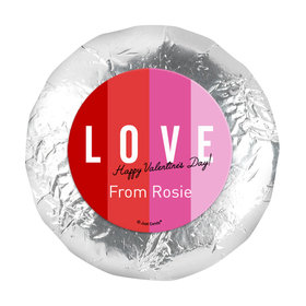 Personalized Valentine's Day Color Block Love 1.25" Stickers (48 Stickers)