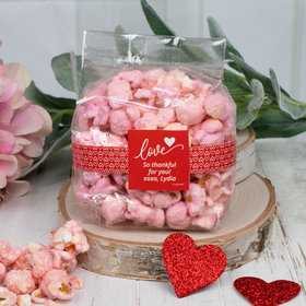 Personalized Valentine's Day Love Heart Candy Coated Popcorn 3.5 oz Bags