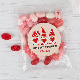 Personalized Valentine's Day Love My Gnomies Candy Bags with Jelly Belly Jelly Beans