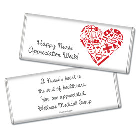 Nurse Appreciation Personalized Chocolate Bar Wrappers First Aid Heart