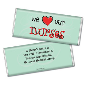 Nurse Appreciation Personalized Chocolate Bar Wrappers We Heart Nurses
