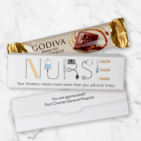 Personalized Nurse Appreciation First Aid Godiva Mini Masterpiece Chocolate Bar in Gift Box