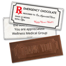 Nurse Appreciation Personalized Embossed Thank You Chocolate Bar Emergency Chocolate