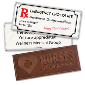 Nurse Appreciation Personalized Embossed Nurse Chocolate Bar Emergency Chocolate
