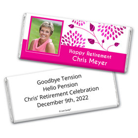 Retirement Personalized Chocolate Bar Wrappers Photo and Leaves