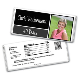 Retirement Personalized Chocolate Bar Wrappers Photo Colorblock