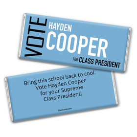 School Election Campaign Personalized Chocolate Bar Wrappers Vote in Text