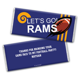 Personalized Rams Football Party Hershey's Chocolate Bar & Wrapper