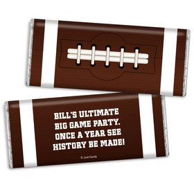 Personalized Super Bowl Themed Football Chocolate Bar Wrappers