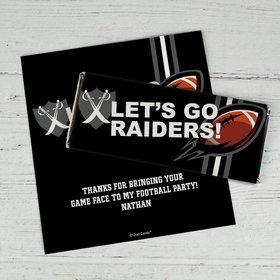 Personalized Raiders Football Party Chocolate Bar Wrappers Only