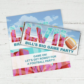 Personalized Super Bowl Themed Stadium Chocolate Bar Wrappers