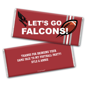 Personalized Football Party Let's Go Falcons Chocolate Bar and Wrapper