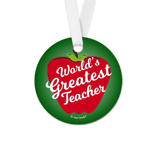 Round Big Apple Teacher Appreciation Favor Gift Tags (20 Pack)