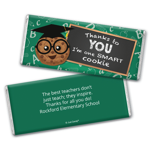 Personalized Teacher Appreciation One Smart Cookie Chocolate Bar & Wrapper