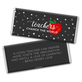 Personalized Teacher Appreciation Teachers Change the World Chocolate Bar & Wrapper