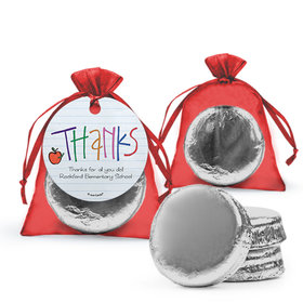 Personalized Teacher Appreciation Doodle Milk Chocolate Covered Oreo in Organza Bags with Gift Tag