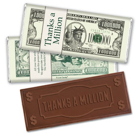 Personalized Business Thank You Embossed Thanks a Million Chocolate Bar