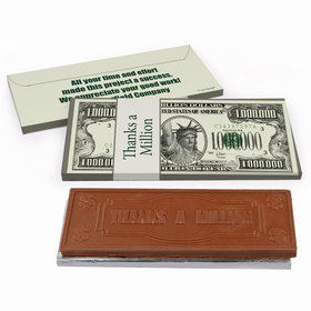 Deluxe Personalized Business Thank You Thanks A Million Chocolate Bar in Gift Box