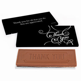 Deluxe Personalized Business Thank You Script Chocolate Bar in Gift Box