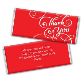 Thank You Personalized Chocolate Bar Wrappers Scroll