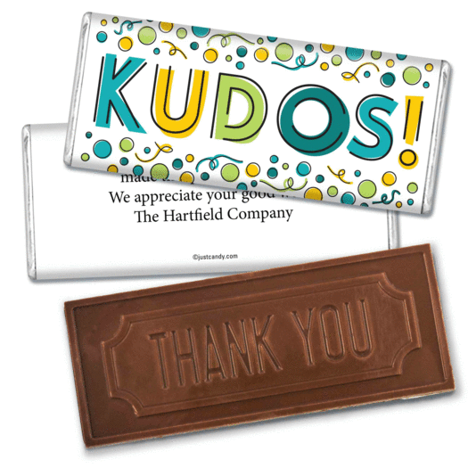 Employee Appreciation Personalized Embossed Chocolate Bar Kudos!