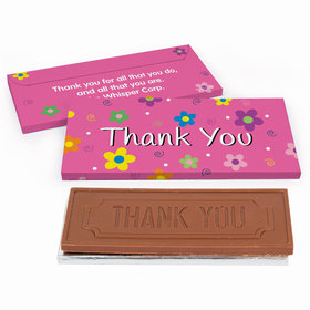 Deluxe Personalized Business Thank You Flowers Chocolate Bar in Gift Box
