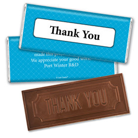 Thank You Personalized Embossed Chocolate Bar Classic Crisscross