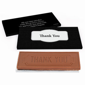 Deluxe Personalized Business Thank You Pin Dots Chocolate Bar in Gift Box