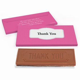 Deluxe Personalized Business Thank You Pin Dots Chocolate Bar in Gift Box