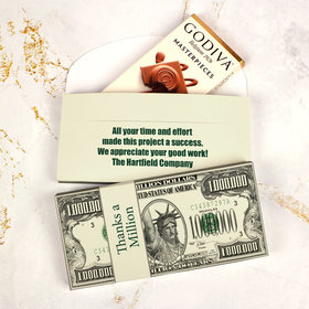 Deluxe Personalized Business Thanks a Million Godiva Chocolate Bar in Gift Box