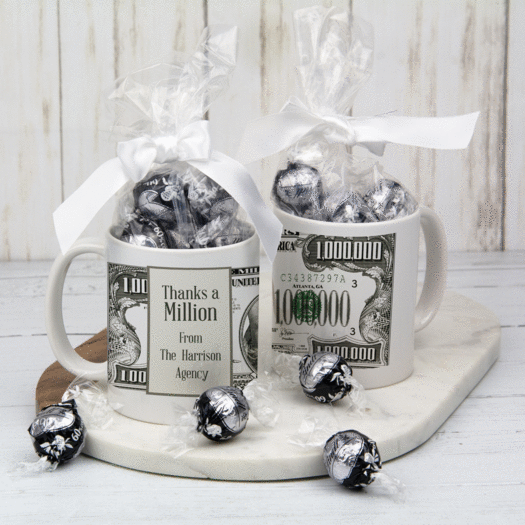 Personalized Thanks a Million 11oz Mug with Lindt Truffles
