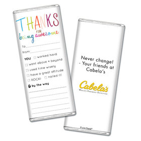 Personalized Thank You For Being Awesome Chocolate Bar & Wrapper