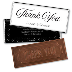 Personalized Business Dotted Thank You Embossed Chocolate Bar & Wrapper