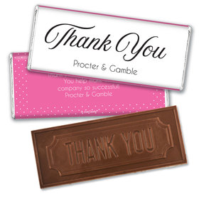 Personalized Business Dotted Thank You Embossed Chocolate Bar & Wrapper